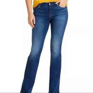 7 For All Mankind Kimmie Mid Rise Boot Cut Dark Wash Denim Jeans Size 31